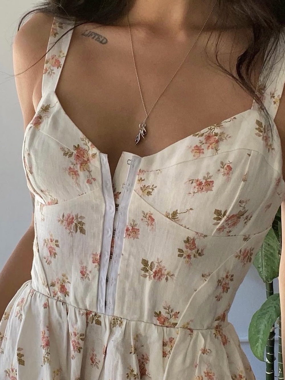 Reformation Dolci Bustier Linen midi Dress - Picture 2 of 4